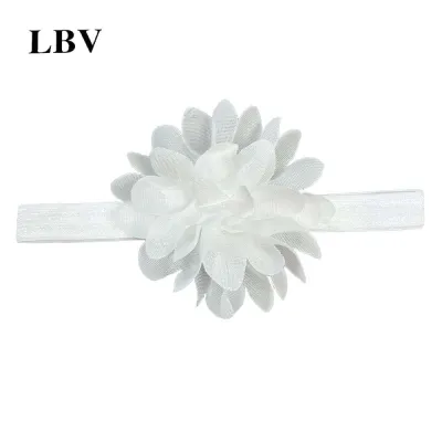 Baby Cute Solid Color Plaid Cloth Flower Hair Band for Kids