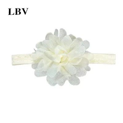 Baby Cute Solid Color Plaid Cloth Flower Hair Band for Kids