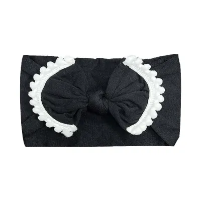 Baby Cute Plaid Color Matching Bow Cloth Hair Band for Girls
