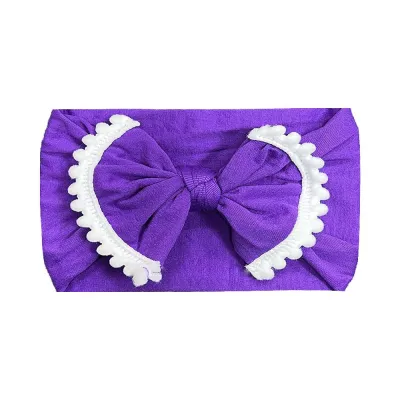 Baby Cute Plaid Color Matching Bow Cloth Hair Band for Girls
