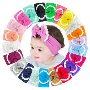 Baby Cute Plaid Color Matching Bow Cloth Hair Band for Girls