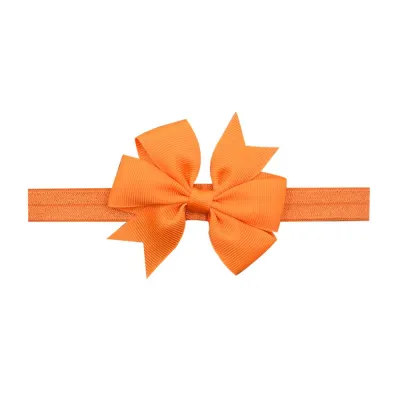 Baby Cute Solid Color Bow Hair Band with Plaid Pattern