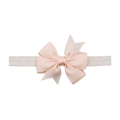 Baby Cute Solid Color Bow Hair Band with Plaid Pattern