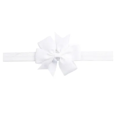 Baby Cute Solid Color Bow Hair Band with Plaid Pattern