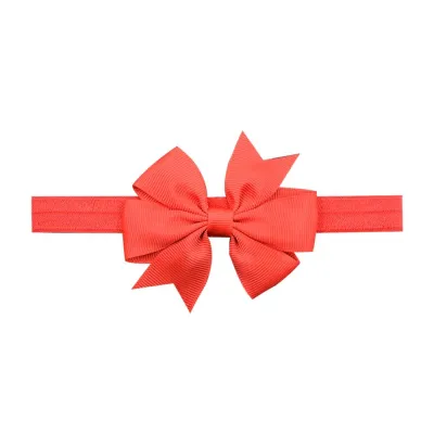 Baby Cute Solid Color Bow Hair Band with Plaid Pattern