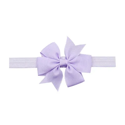 Baby Cute Solid Color Bow Hair Band with Plaid Pattern