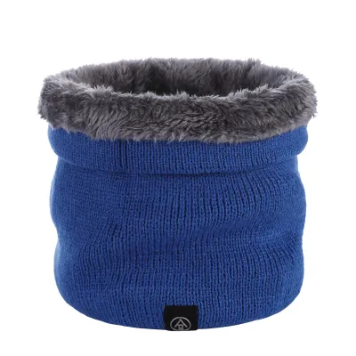 Winter Solid Color Plush Warm Knitted Scarf for Men and Women