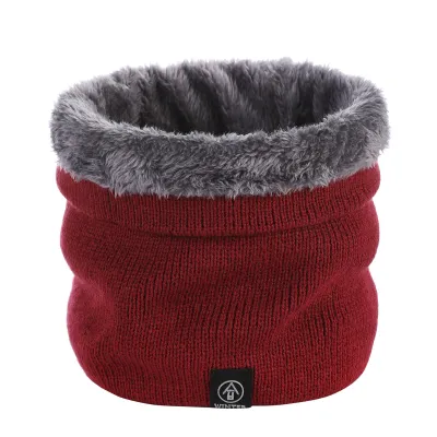 Winter Solid Color Plush Warm Knitted Scarf for Men and Women