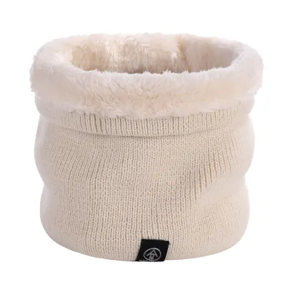 Winter Solid Color Plush Warm Knitted Scarf for Men and Women