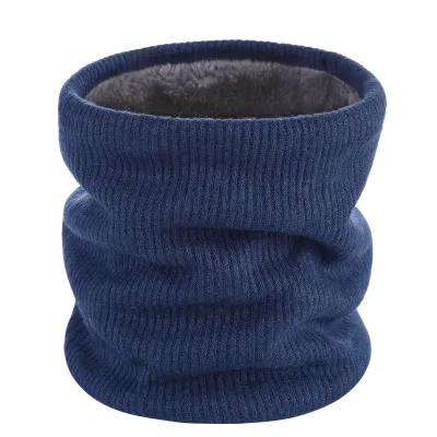 Autumn Winter Solid Color Plush Thick Warm Knitted Long Scarf Unisex