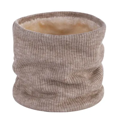 Autumn Winter Solid Color Plush Thick Warm Knitted Long Scarf Unisex
