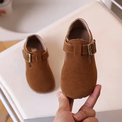 Kids Girls Fashion Casual Chic Solid Color Velcro Flat Shoes Lady