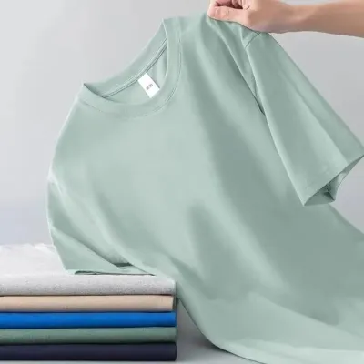 Men Basic Casual Solid Color Plus Size Loose Short Sleeve Crewneck T-Shirt