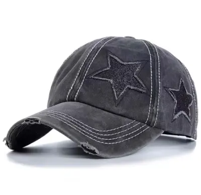 Women Fashion Retro Star Hole Sun Hat