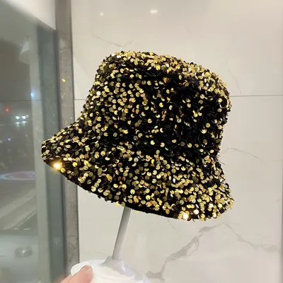 Women Fashion Colorful Sequins Bucket Hat
