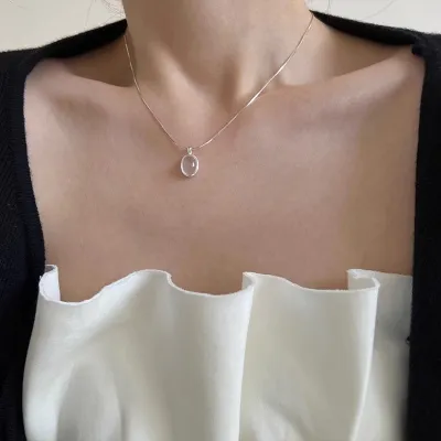Women's Fashion Simple Moonstone Pearl Pendant Necklace