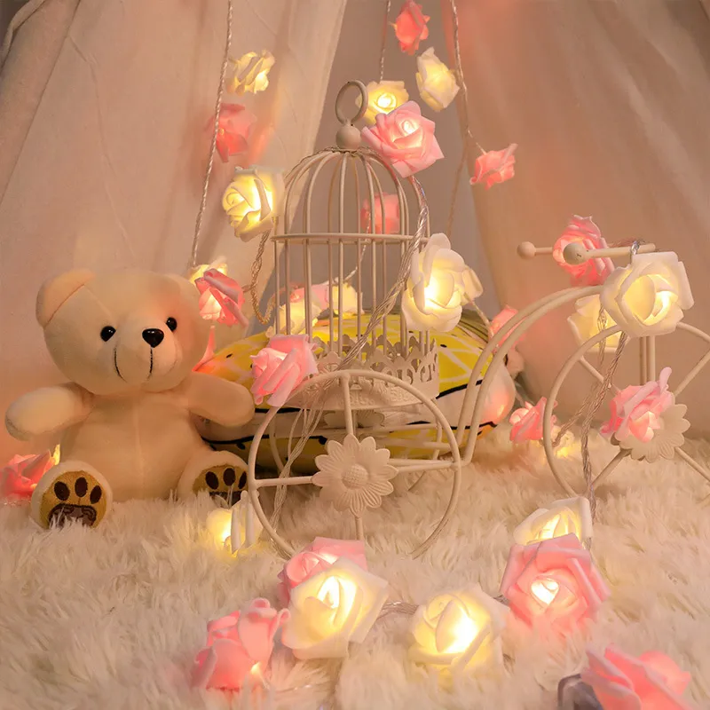 LED Simulation Luminous Rose Light String Flower Eternal Proposal Valentine's Day Birthday Indoor Atmosphere Decoration