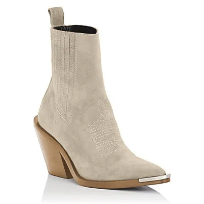 Plus Size Women Vintage Suede Pointed Ankle Boots with Coarse Heel