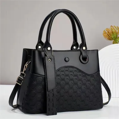 Women Retro Simple Large Capacity PU Tote Handbag
