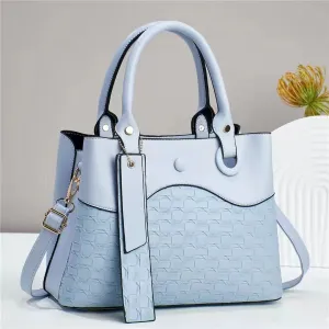 Women Retro Simple Large Capacity PU Tote Handbag