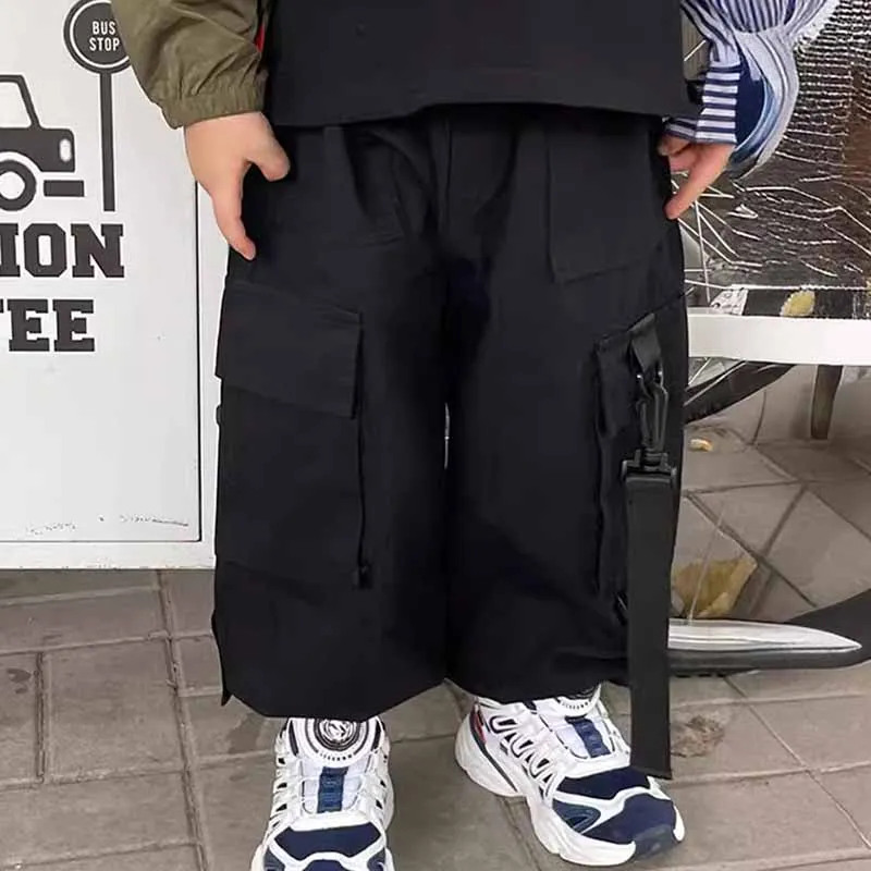 Kids Toddler Boys Spring Autumn Casual Solid Color Cargo Pants Cotton