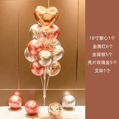 Table Floating Balloon Decoration Scene Layout Birthday Valentine'S Day Heart Balloons Set