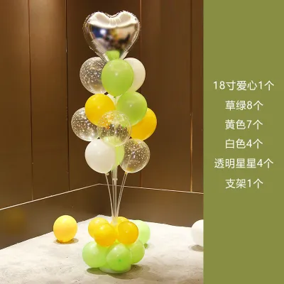 Table Floating Balloon Decoration Scene Layout Birthday Valentine'S Day Heart Balloons Set