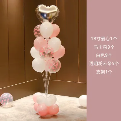 Table Floating Balloon Decoration Scene Layout Birthday Valentine'S Day Heart Balloons Set