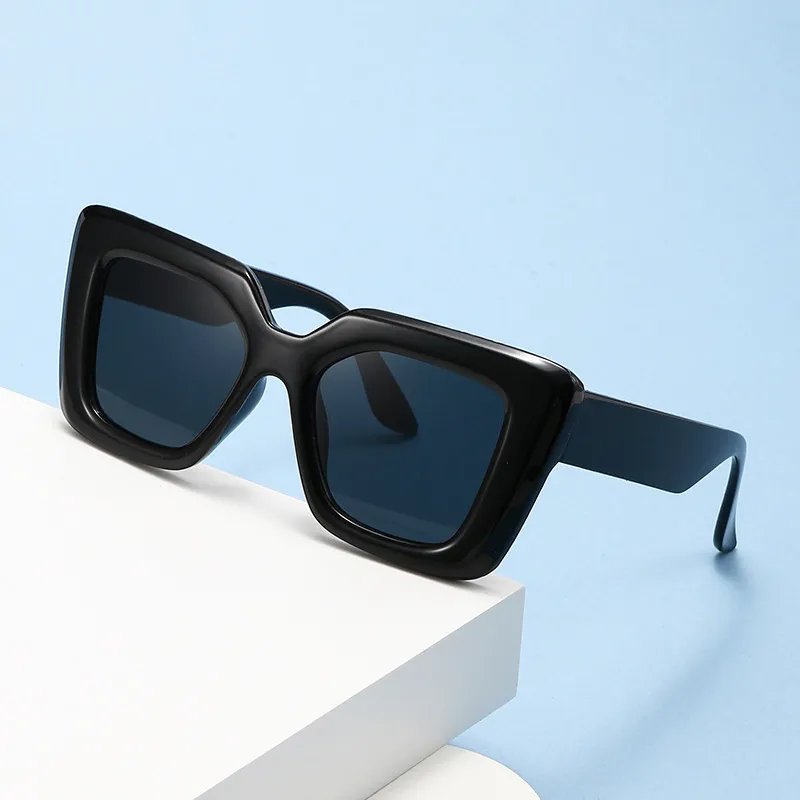 Simple Neutral Leopard Large Square Sunglasses