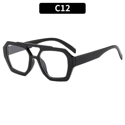 Women Fashion Leopard Double Beam Square Sunglasses