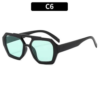 Women Fashion Leopard Double Beam Square Sunglasses