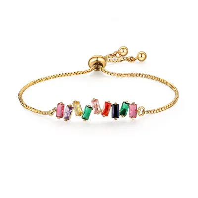 Women's Fashion Adjustable Crystal Colorful Zircon Bracelet