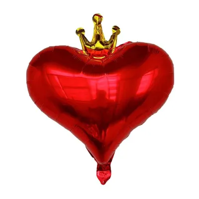 19 Inch Crown Love Heart Aluminum Film Balloon Birthday Party Decoration Valentine'S Day Proposal Arrangement