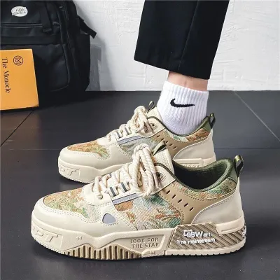 Men Fashion Casual Commuter Lace-Up Thick-Soled Sneakers