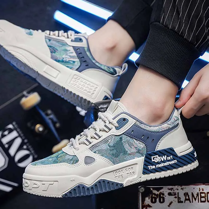Men Fashion Casual Commuter Lace-Up Thick-Soled Sneakers