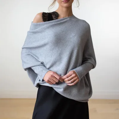 Autumn Winter Women Fashion Solid Color Long Sleeve Pullover Knitted Sweater