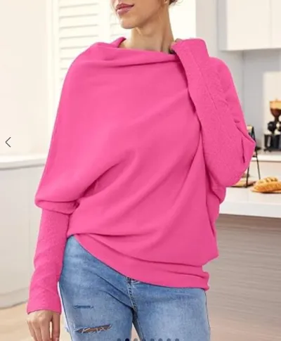 Autumn Winter Women Fashion Solid Color Long Sleeve Pullover Knitted Sweater