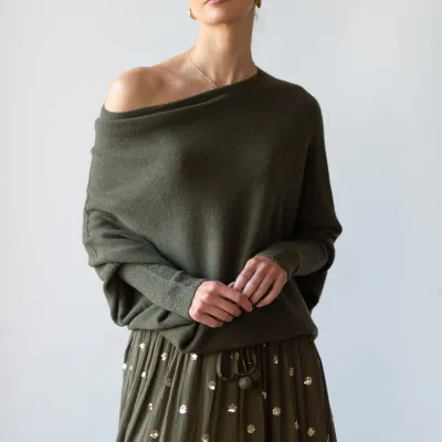 Autumn Winter Women Fashion Solid Color Long Sleeve Pullover Knitted Sweater