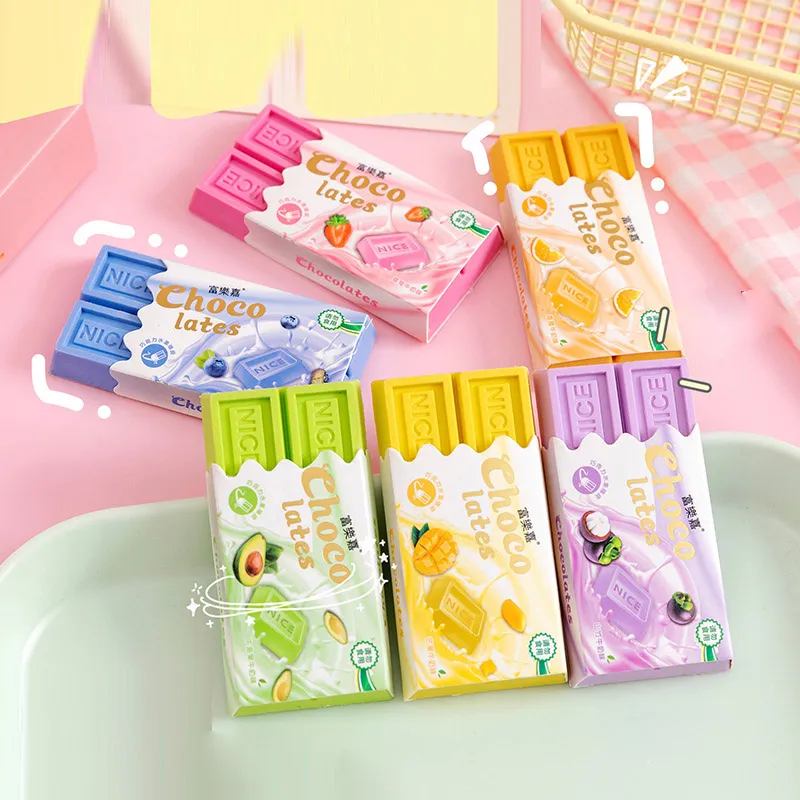 Simple Cartoon Cute Creative Chocolate Simulation Eraser for Writing Modification