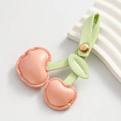Cute Heart-Shaped Cherry PU Key Chain