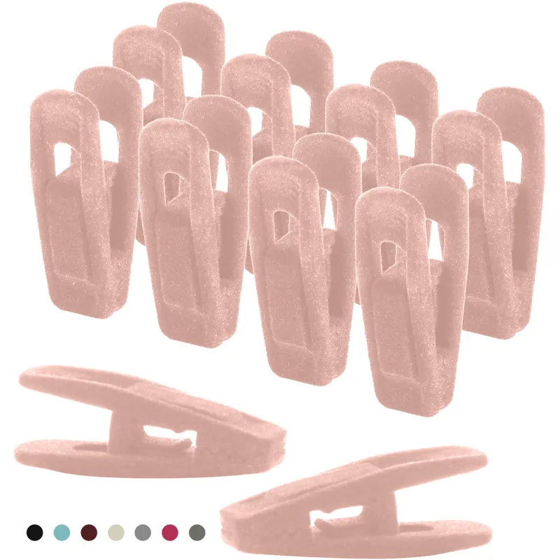 Household Multifunctional Windproof Plastic Non-Slip Seamless Flocking Clip 10pcs Set