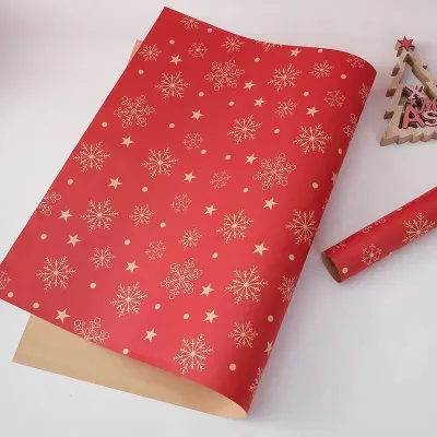 Christmas Gift Wrapping Kraft Paper 50x70cm Single Sheet Durable 70gsm for Party Decor