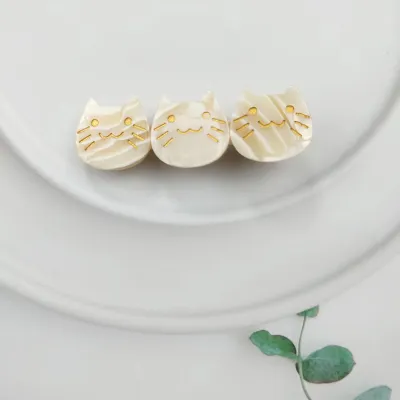 Women Cute Three-Headed Cat Acetic Acid Hairpin Duckbill Clip Side Clip Bangs Clip Personality Trend