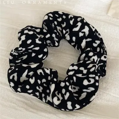 Women Vintage Zebra Wave Dot Printed High Elasticity Large Intestine Hair Ring