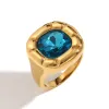 Ring-Gold Blue 8#