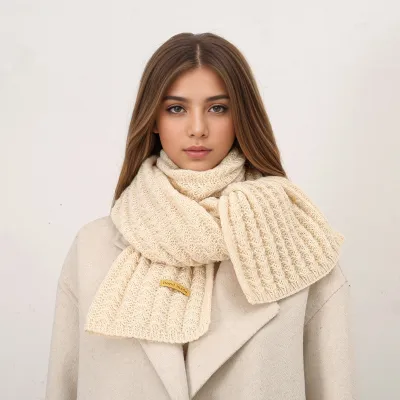 Autumn And Winter Knitted Warm Mid-Length Solid Color Simple Women Scarf