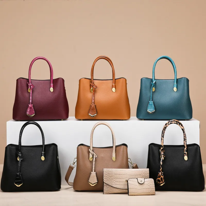 Women Retro Large-Capacity Child-Mother PU Handbag Set