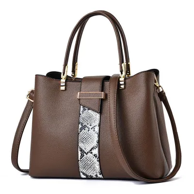 Women Elegant Large-Capacity Bucket Handbag PU Zipper Closure