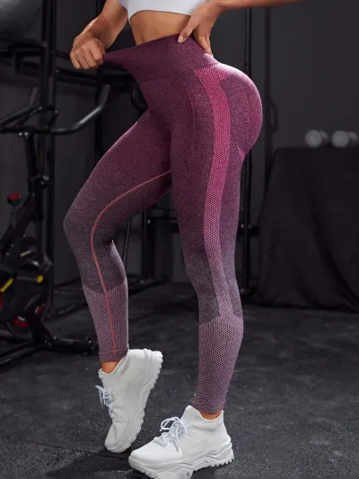 Women Gradient High Waist Sports Leggings