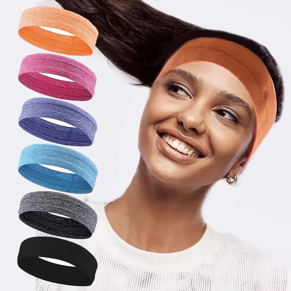 Sports Headband Breathable Sweat Absorbing Non-Slip Yoga Headband Stretch Cotton